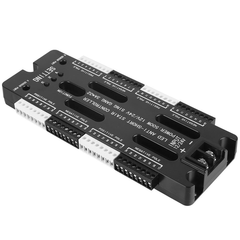 LED Bewegungssensor 32 Kanäle Einstellbare Helligkeit DC 12V 24V Treppenlicht-Controller-Kit für Treppen Flexibler Streifen