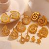 Retro Style Simple Thread Imitation Pearl Earrings Stainless Steel Gold-Plated Diamond-Encrusted Versatile Earrings Women