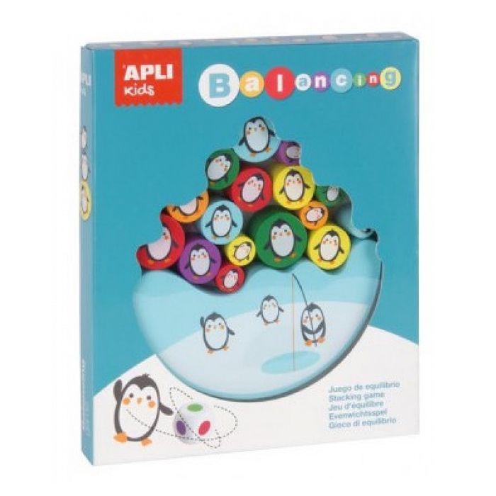 Jeu d'assemblage - Apli Agipa - equilibre pingouins - Multicolore - Bleu - Bois