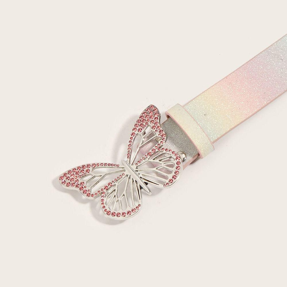 Adjustable Butterfly Rhinestone Belt Punk Waist Belt Butterfly Waistbands Dress Decoration