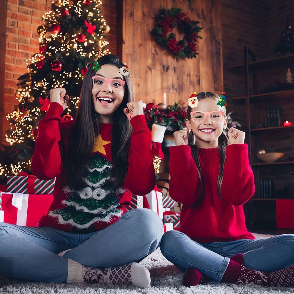 Flashing Christmas Fluorescent  Glasses Colorful Glowing Glasses  Cosplay