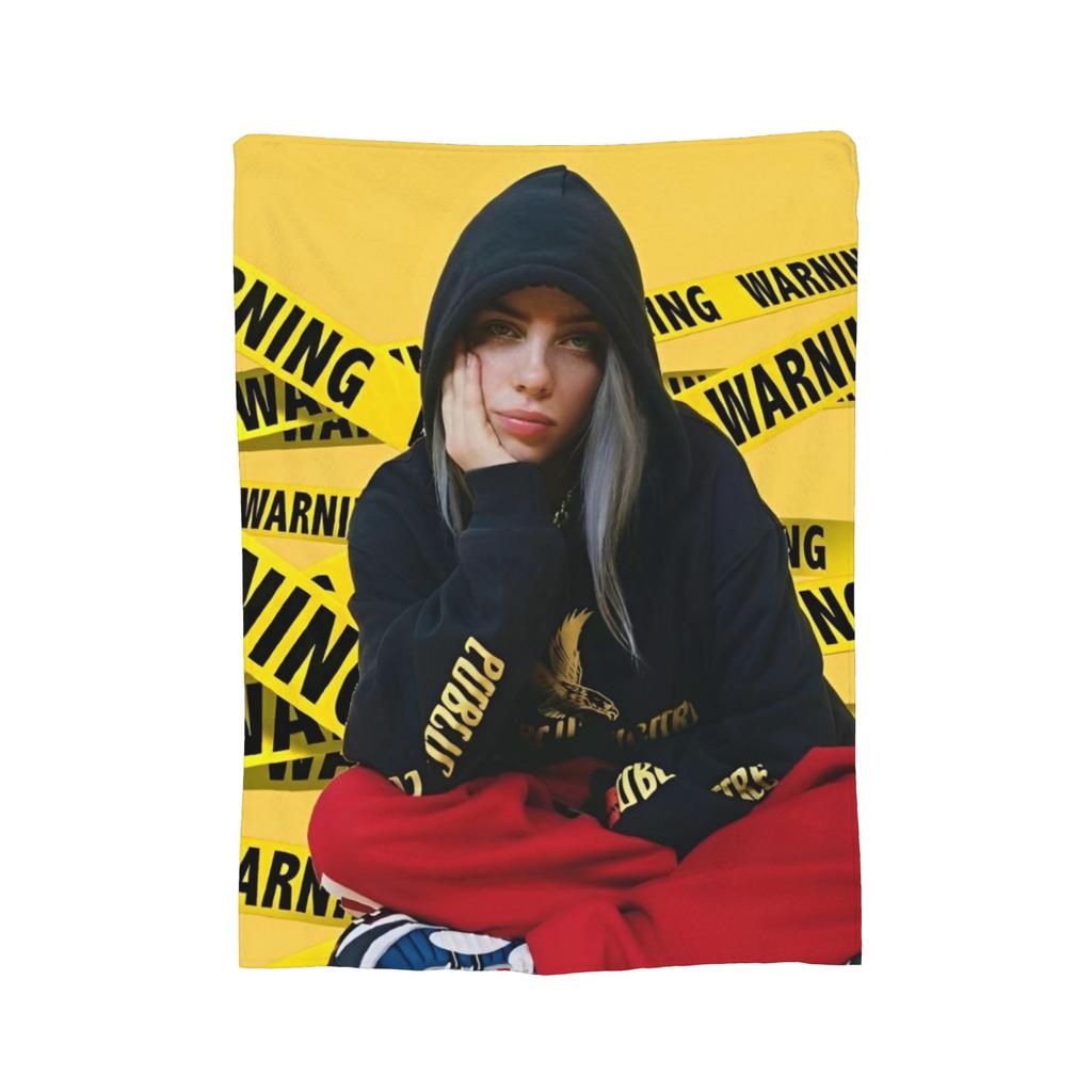Berühmte Sängerin B-Billie-Girl E-eilish Fleece-Kuscheldecke Decke für Sofa Couch Leichte Bettwäsche Überwürfe,