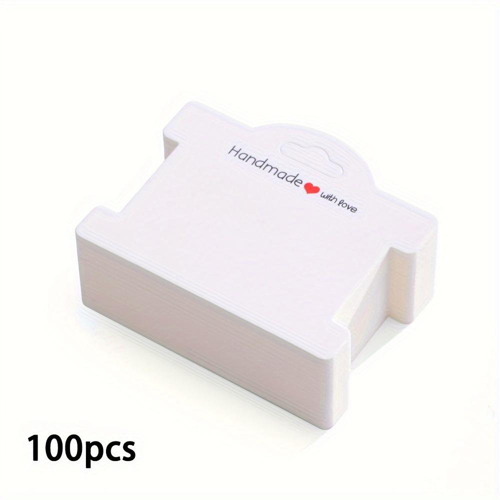 100 Stück Schmuck-Präsentationskarten, Braune Kraftpapier-Präsentationskarten, 3,5x3,8 Zoll Mehrzweck-Schmuck-Präsentationskarten für Haargummis, Halsketten