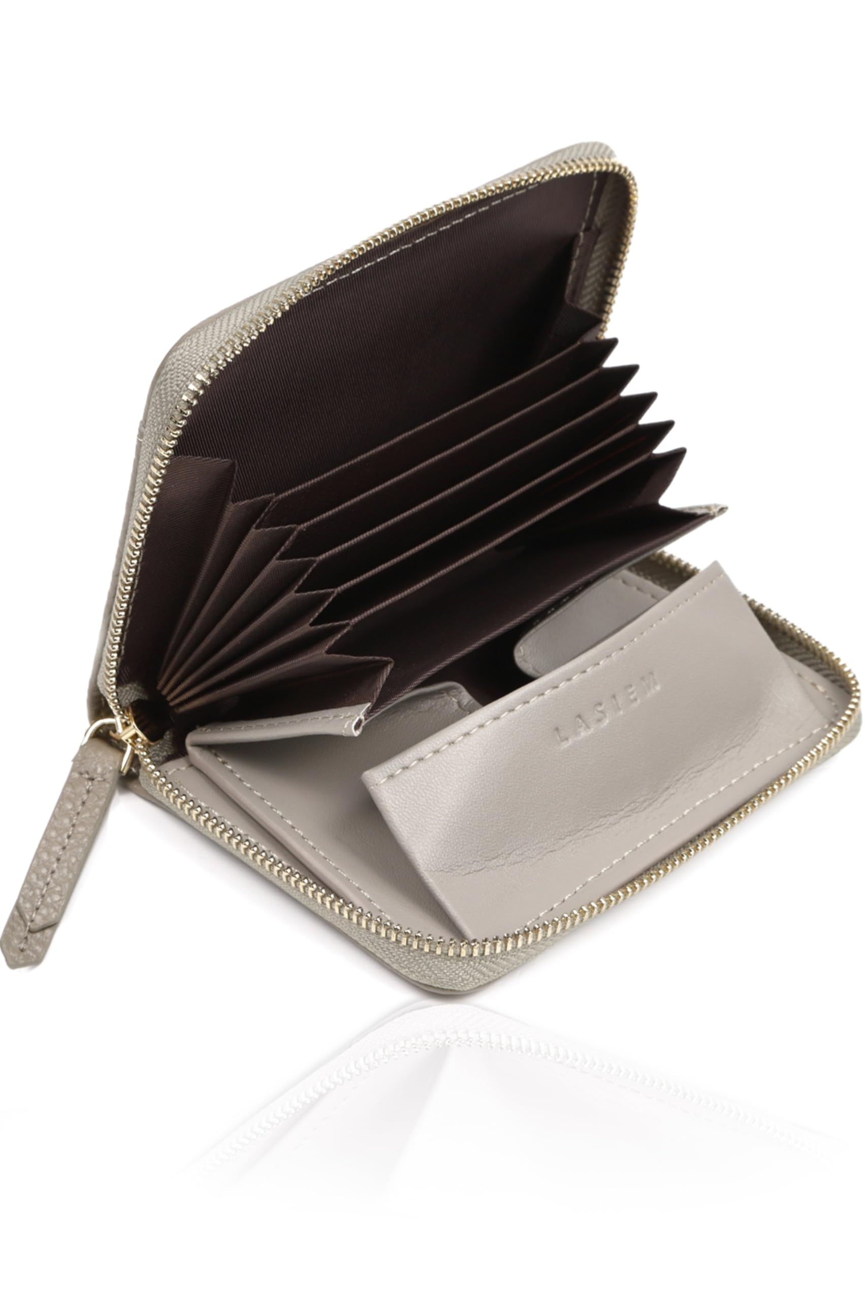 

LASIEM Thinner Than Conventional Mini Folds Genuine Small Sand Beige x Beige (Lasiemu) [30% Products] Wallet, Women s, Bi-fold, Two-Tone, Bills,
