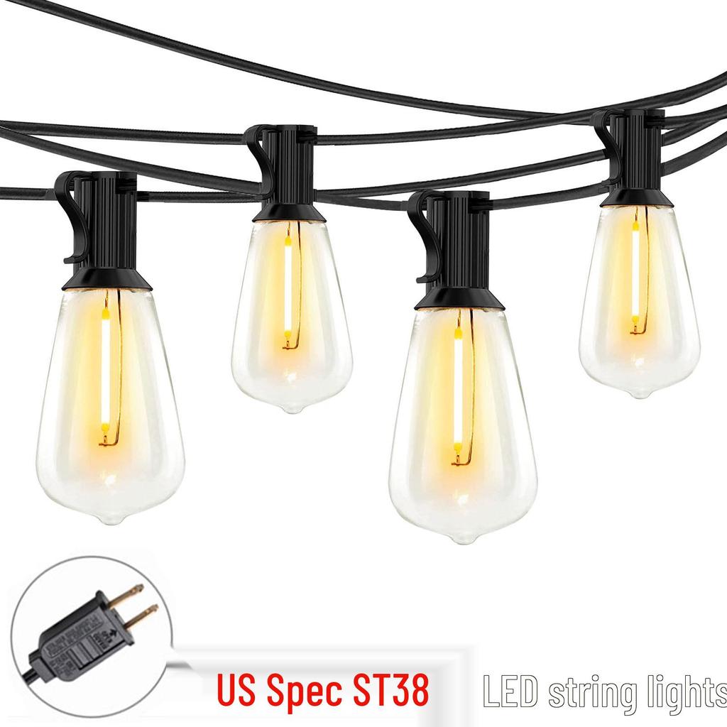 Best-Selling ST38 LED Globe String Lights - European Plug for Indoor/Outdoor Parties & Courtyard Decor