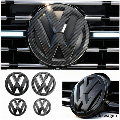 VW VW GTI Logo Stickers 2pcs Set for Golf MK6 MK7 Polo Passat CC Tiguan T-ROC Jetta Arteon - Front Grille & Rear Trunk Emblem Decal