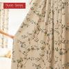 1 Adet Nuan Serisi %80 Karartma Perde Vintage Krem Renkli Kalın Perdeler Rustik Tarz Baskılı Perdeler Yatak Odası Oturma Odası Penceresi için Ev Dekorasyonu