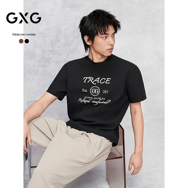 GXG Men s Round Neck Pattern Print Short Sleeve Knit T-shirt M