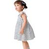 Balabala Girls' Summer Navy Collar Striped Dress