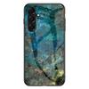 For Samsung Galaxy A17 5G Deksel Marmormønster Herdet Glass+PC+TPU Beskyttende Telefondeksel