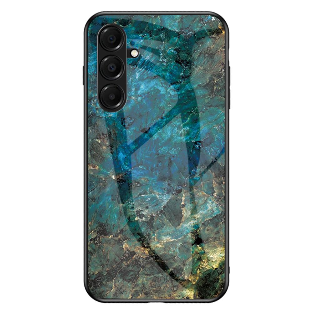 For Samsung Galaxy A17 5G Case Marble Pattern Tempered Glass+PC+TPU Protective Phone Cover