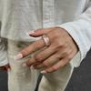 Retro Stackable Transparent Resin Ring: Colorful Arc Wide Band