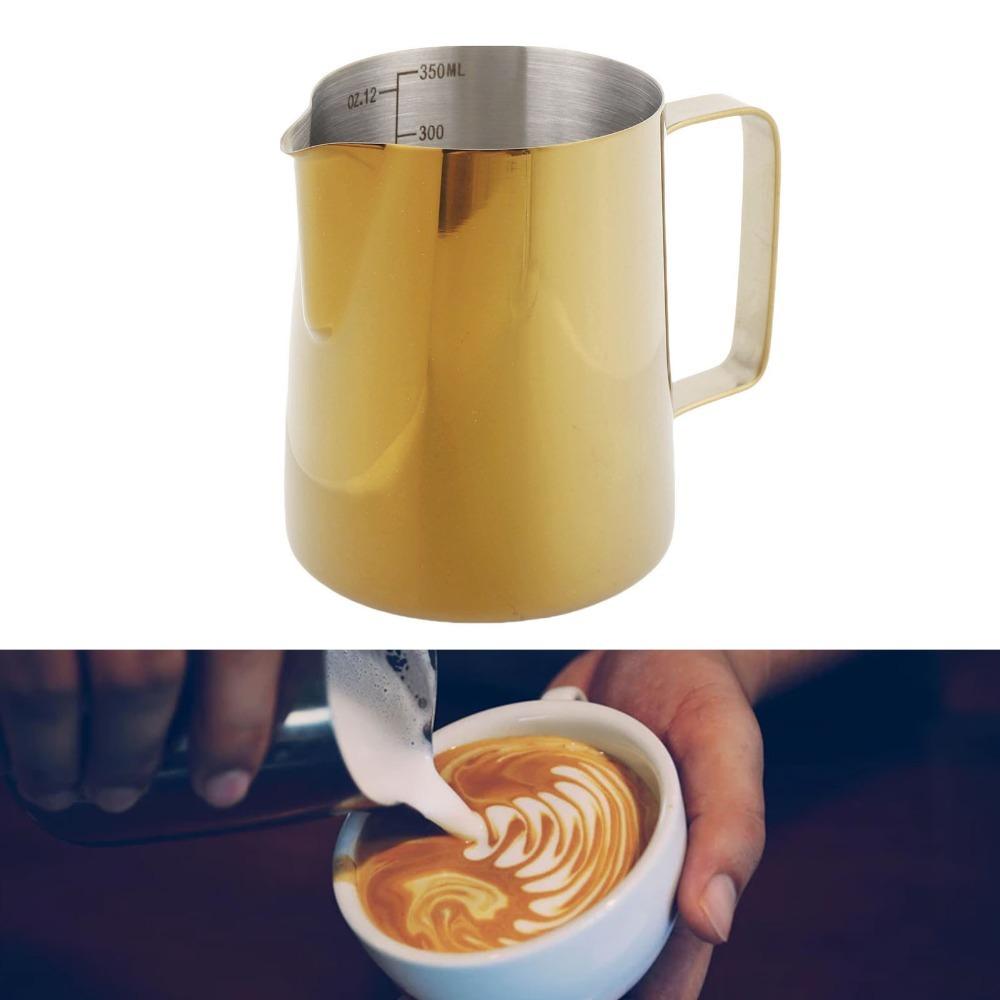 Mit Skala Milchkännchen 350 ml Fassungsvermögen Latte Art Kännchen Kaffeezubereitung