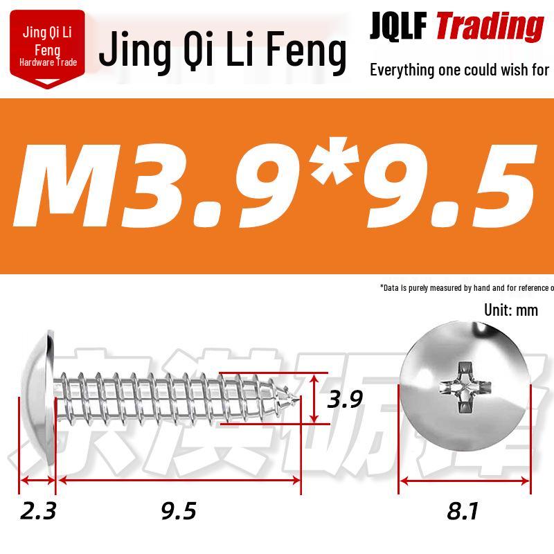 Flat Head Phillips Stainless Steel Self-Tapping Screw M3-M5 for Furniture and Wood.