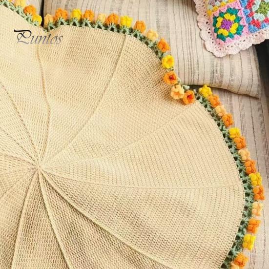 31.5 Inch Crochet Flowers Blanket Handmade Rose Bouquet Blanket Knitted Flowers Throw Blanket for Mother's Day Gift Home Decor