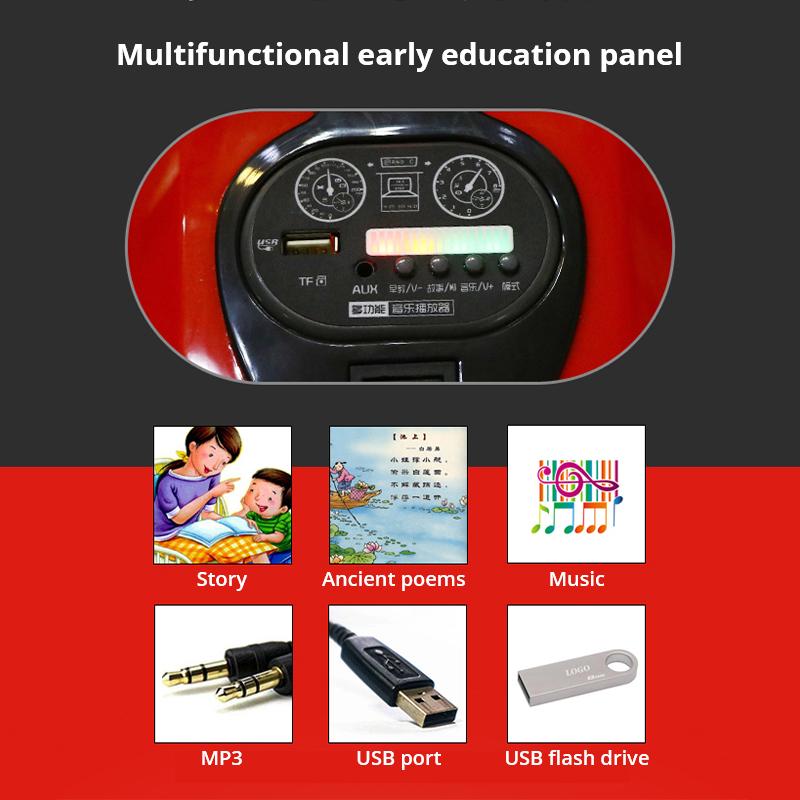 Kinder Elektro-Motorrad Dreiräder Dual Drive Kinderauto mit Fernbedienung Bluetooth Musik LED-Licht