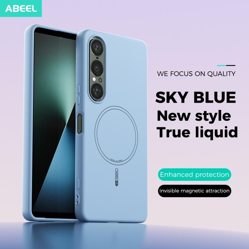 Liquid Silicone Invisible Magnetic Case For Sony Xperia 1V 1VI 1VII Baby Skin Touch Wireless Charging Soft Shockproof Case Cover
