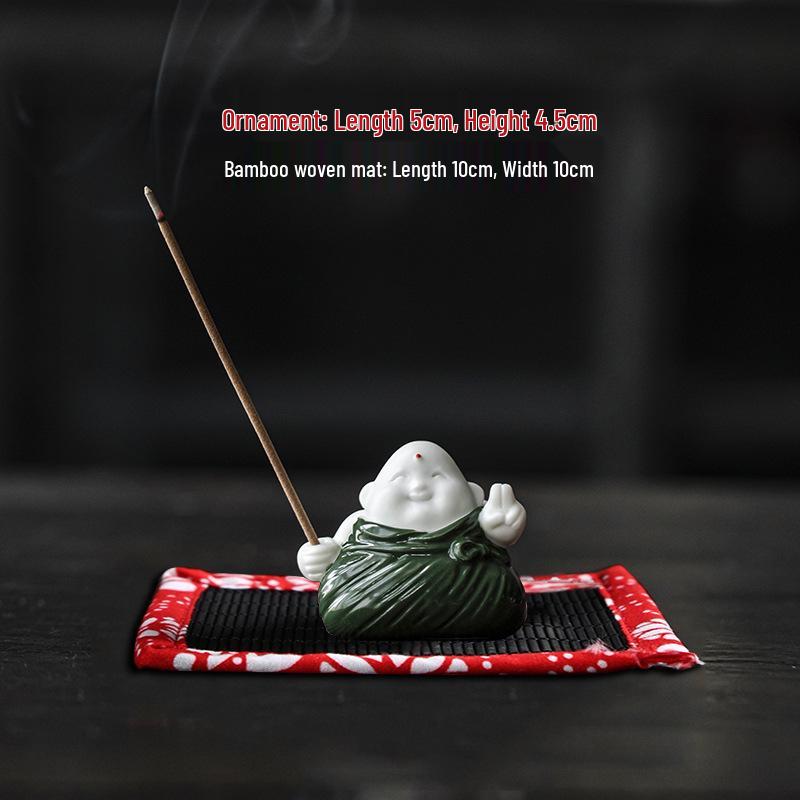 Creative Zongzi Ceramic Incense Holder - Indoor Incense Burner and Dragon Boat Festival Ornament Souvenir.