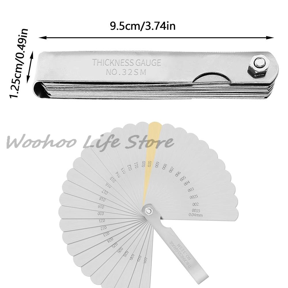 Blades Feeler Gauge Set Stainless Steel Dual Marked Metric and Standard SAE Valve Thickness Gauge Gap Measuring Tool