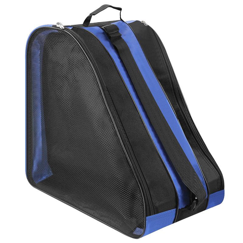 Kids' Three-Layer Triangle Roller Skating Bag - Single Shoulder Backpack for Boys and Girls, Fits Inline and Ice Skates.