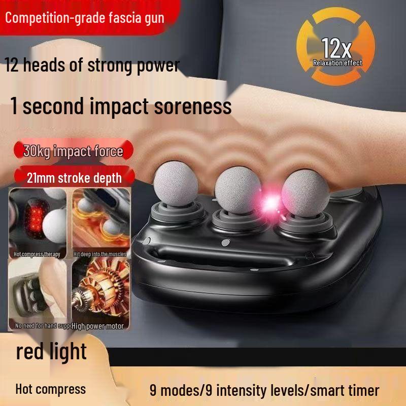 16-Head Professional Neck and Back Fascia Massager for Deep Muscle Relaxation