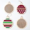 6PCS Hollow Design Christmas Wooden Embroidery Piece Holiday Decoration