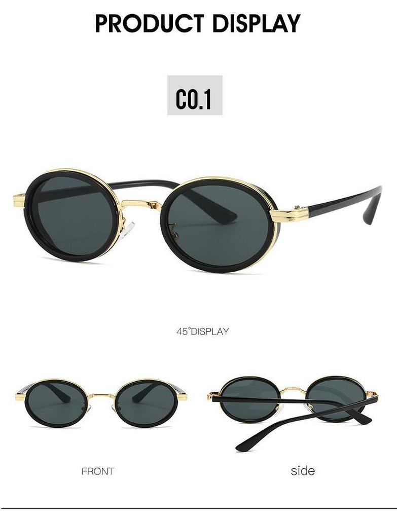 Metal Style Small Frame European & American Oval Sunglasses - UV Protection for Men & Women