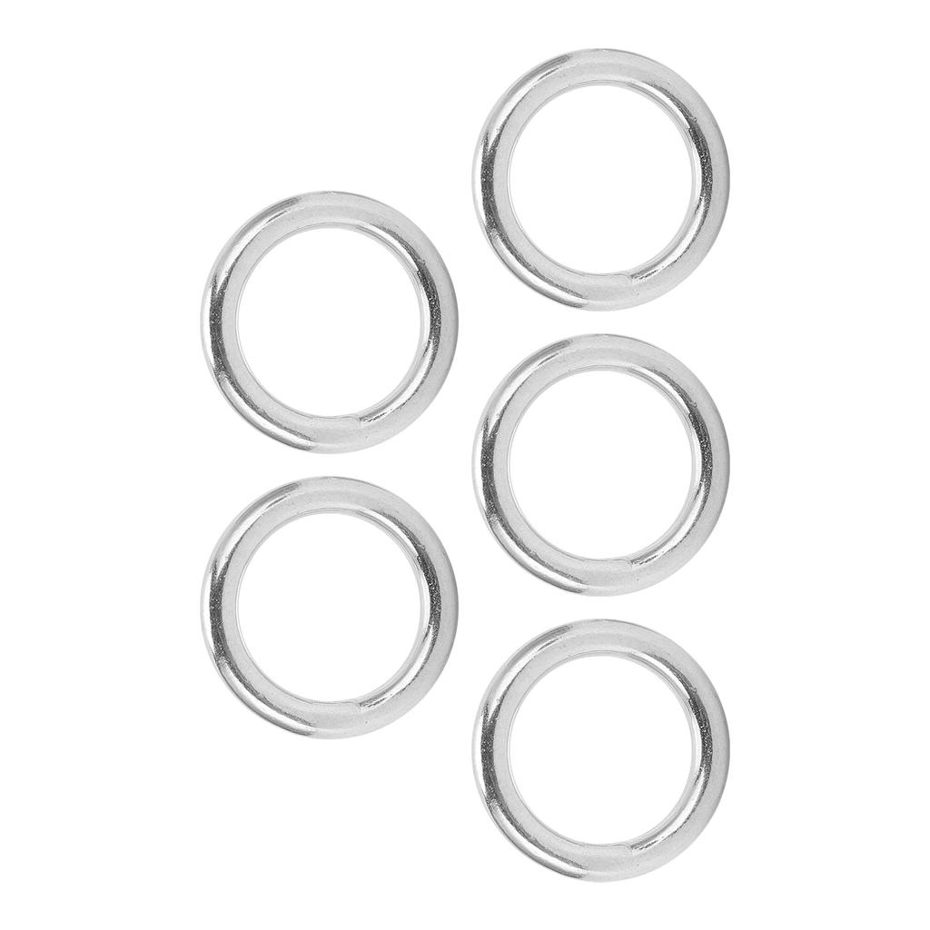 5pcs Round Rings Welded Stainless Steel Durable Sturdy Hoop for Navigation Boats Outdoor3x20mm