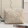 3Pcs Floral Cosmetic Bag Cotton Quilted Toiletry Bag Large Capacity Makeup Organizer Storage Bag with Zipper for Women and Girls