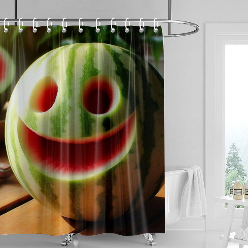 Frucht-Duschvorhang Waschbar Schmutzabweisend Duschkopf-kompatibel Wasserdicht Polyester-Badevorhang Für Heimdekoration