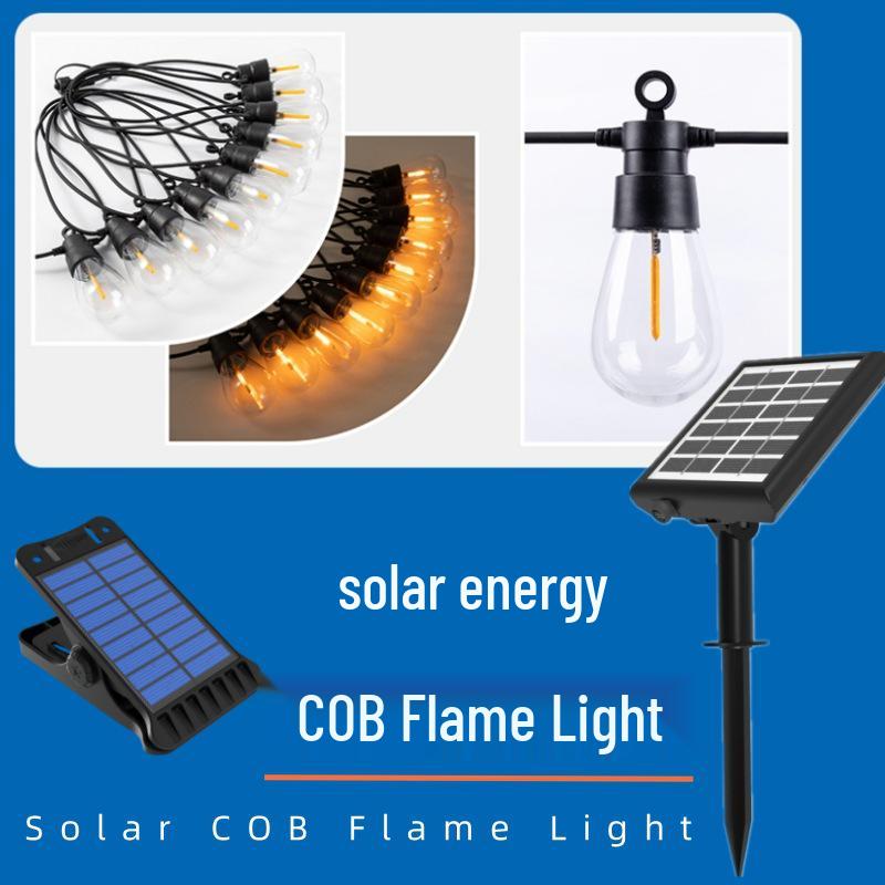 

Flickering LED Solar String Lights - Perfect for Christmas, New Year, Holidays, Camping, and Atmosphere Decoration 1.3W Solar Panel 1200mAh Economy