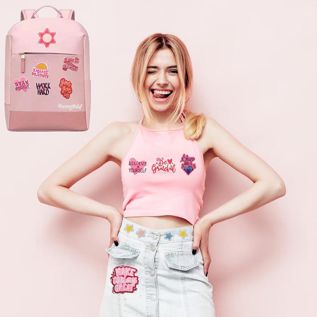 Encouragement Embroidery Cloth Sticker Bag Dress Inspirational Sun Embroidery Patch Positive Energy Patch Sticker Love Heat Transfer