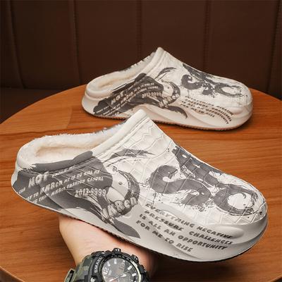 Pantofole Invernali di Moda in Pelliccia per Uomo Calde Scarpe in Cotone da Interno Impermeabili Scarpe da Giardino da Esterno Zoccoli Slip On Sandali Mezzi Ciabattini