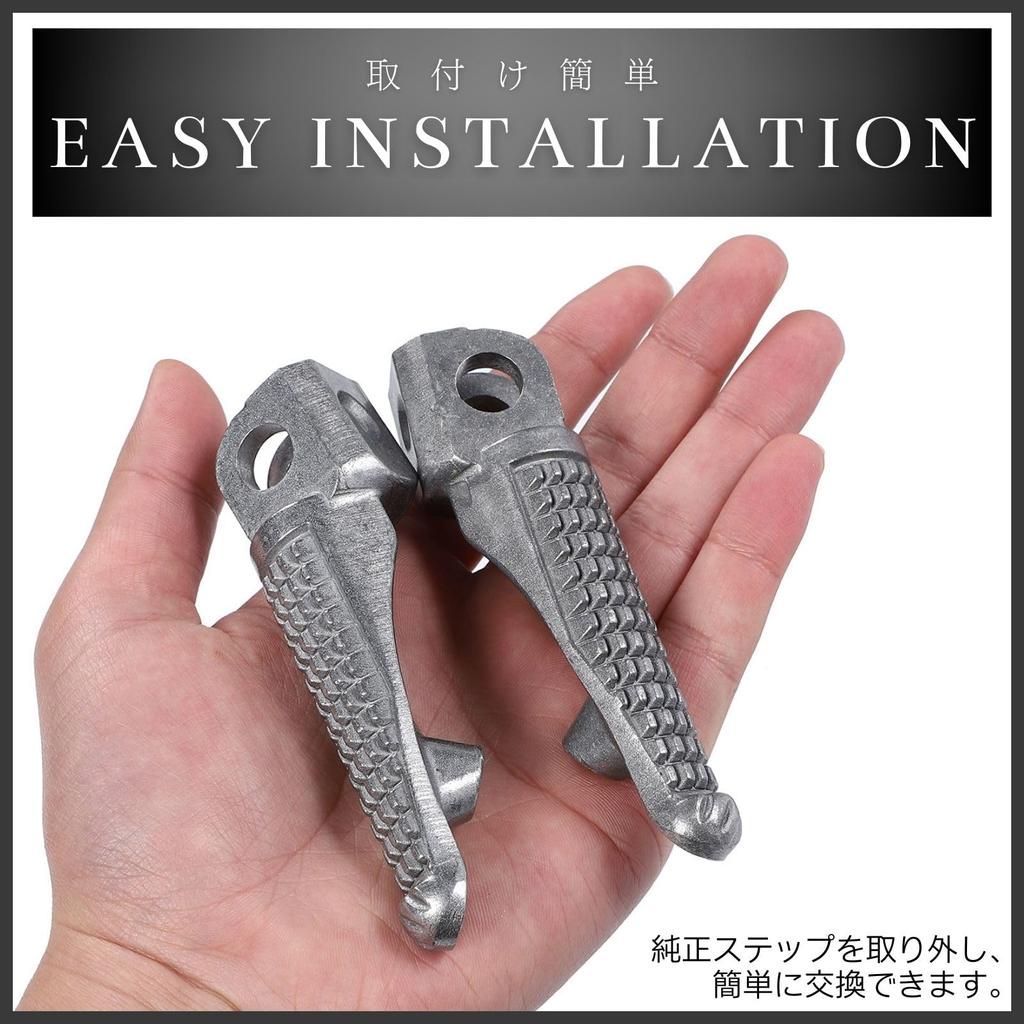 Calm Wish Motorcycle Yamaha Motorcycle Pegs Aluminum Step Bar YAMAHA Foot Rest YZF XJR Silver Left and Right Set Universal