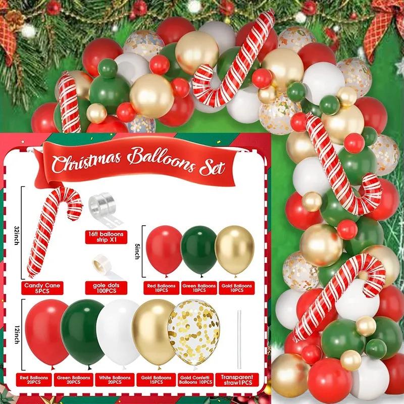 Merry Christmas Decoration Balloons Suit Christmas Theme Balloon Arch Garland Set Xmas Navidad New Year Gift Party Decor 2026