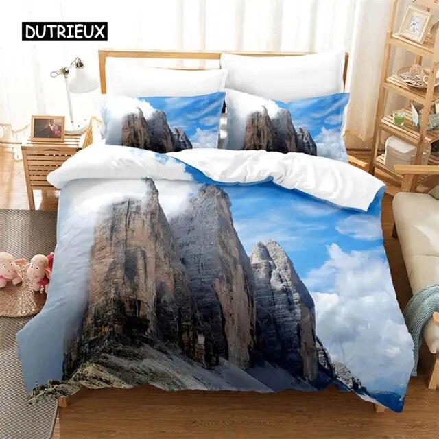 Natural Scenery Queen Bedding Set Duvet Cover Set Bedding Digital Printing Bed Linen King Size Duvet Cover Set Bedding Set Three Piece Set