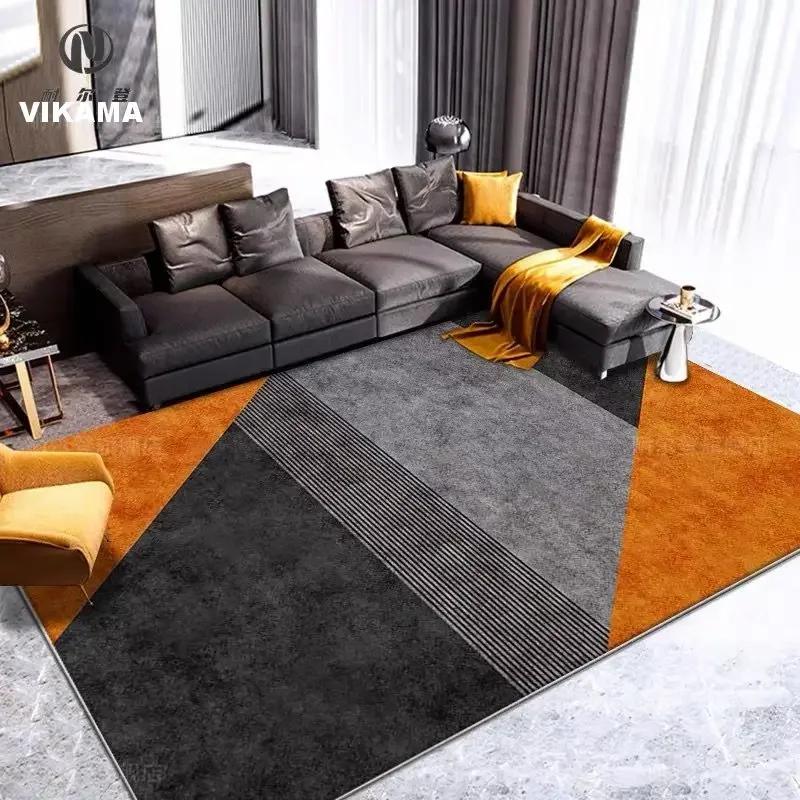Nordischer Schlichter Kristall-Samt Teppich Wohnzimmer Schmutzabweisend Schlafzimmer Sofa Couchtisch Matte Schlafzimmer Bettseite Rutschfeste Matte