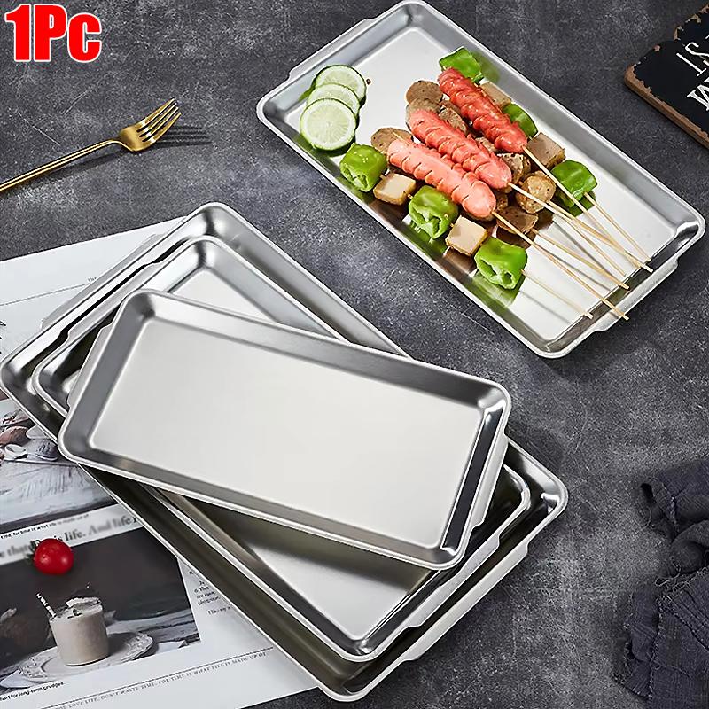 1PC Rectangular Dining Table Decoration Storage Tray New Stainless Steel Material Tray Outdoor Multiple Sizes Available