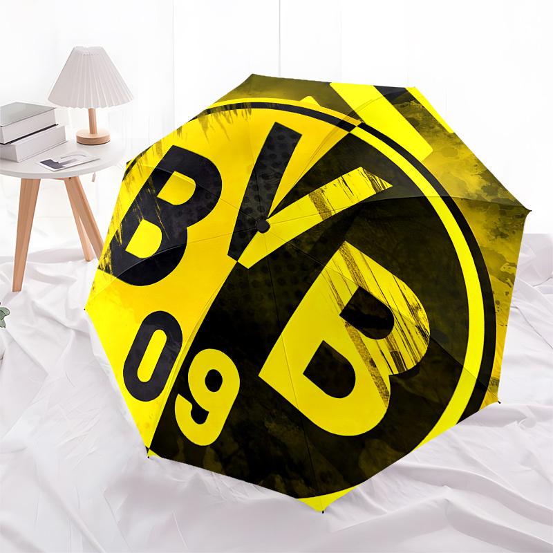 BVB, Dortmund Automatic Opening and Closing, 8 Rib Structure Portable Umbrella, Suitable for Men and Women In All Seasons  Perfect Gift for