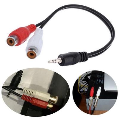 3,5mm Stereo Samec Jack Na 2 RCA Samice Konektor Adaptér Sluchátkový Y Audio Kabel