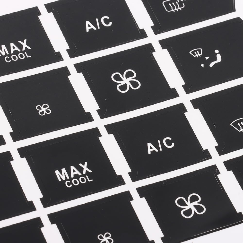 BYOBYO 6Sheets Dash Button Repair Kit A/C Central Control Button Stickers Window Button Repair Decals Stickers for Mercedes Benz 2007-2014 Car