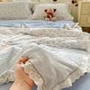 Exquisite Lace Crinkle Gauze Cotton Summer Quilt Skin-Friendly Washable Multi Size Bedding For Cozy Bedroom Summer Sleeping