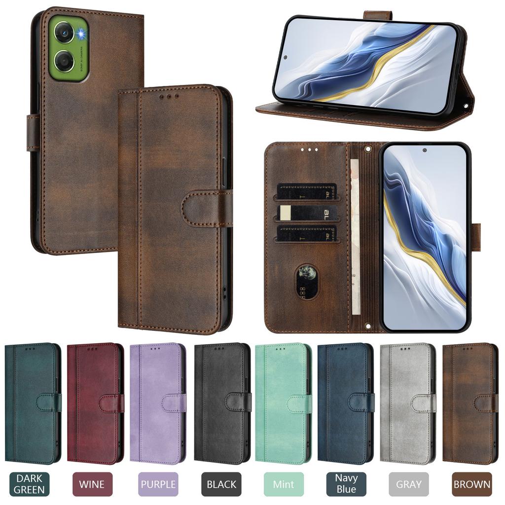 Case For Moto G06 4G Retro Leather Flip Phone Wallet Case on For Motorola Moto G06 G06 Power G96 G86 Power G56 Stand Cover Funda