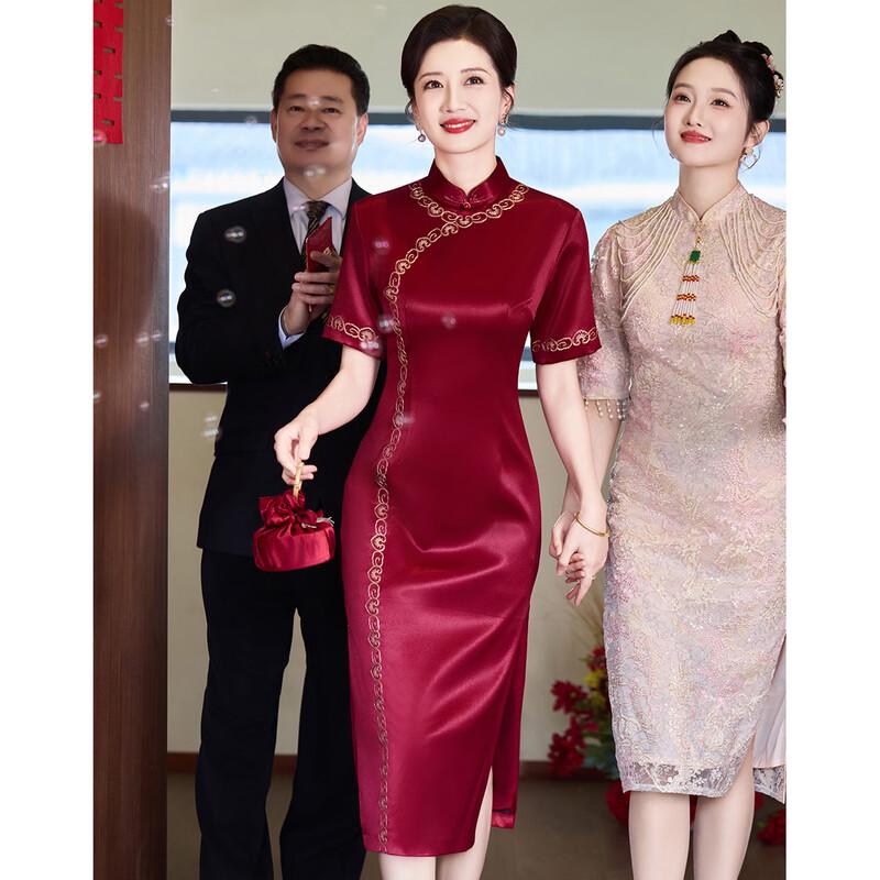 New Chinese Style Mother's Qipao Banquet Dress