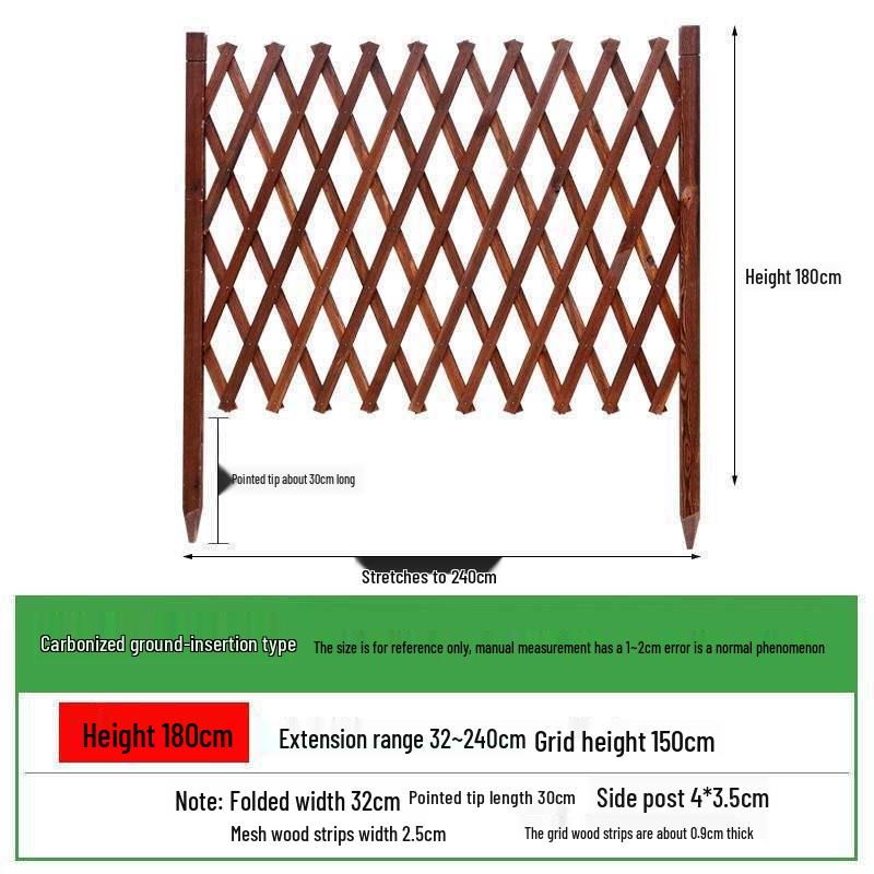 Retractable Anti-Corrosion Wooden Fence for Garden, Balcony, and Outdoor Spaces.