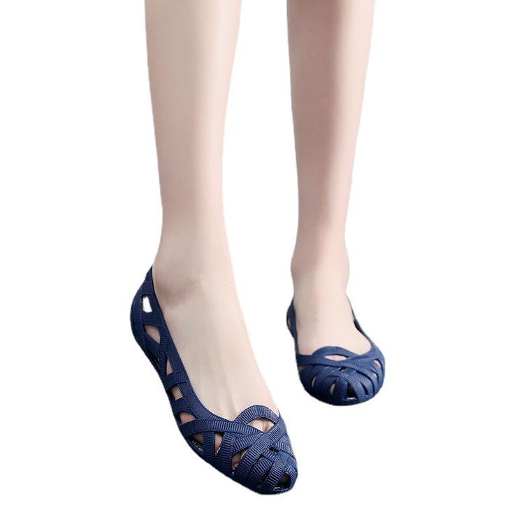 Trendy fashion hollow women's breathable sandals summer home shallow mouth pointed sandals casual beach flat sandals