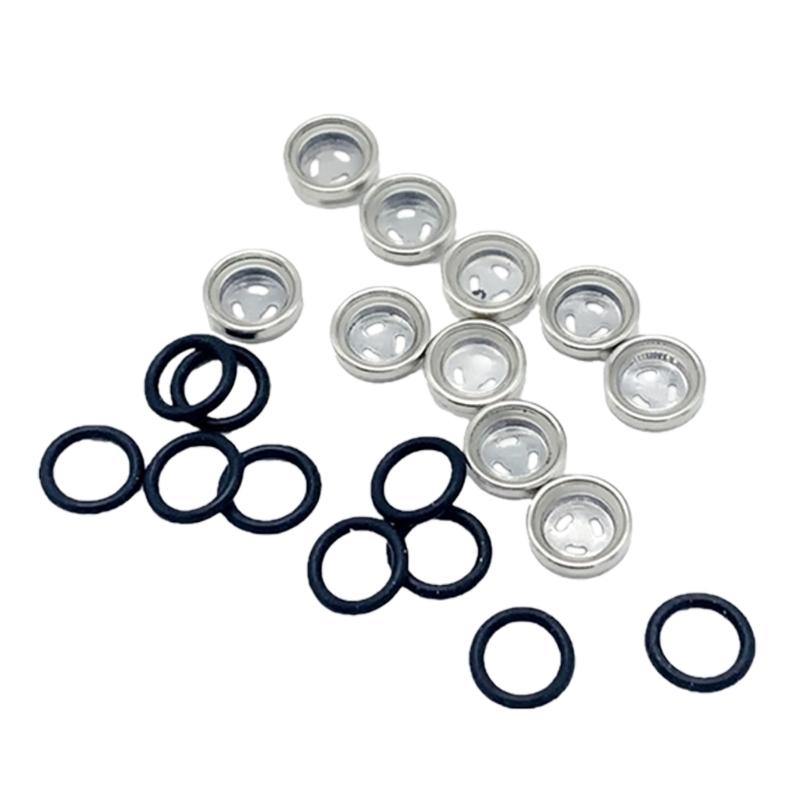Brake Reservoir Sight Glass Kit for Motorcycle Service, 10-Piece Clear Glass Parts with Rubber Gasket Pieces for Upkeep