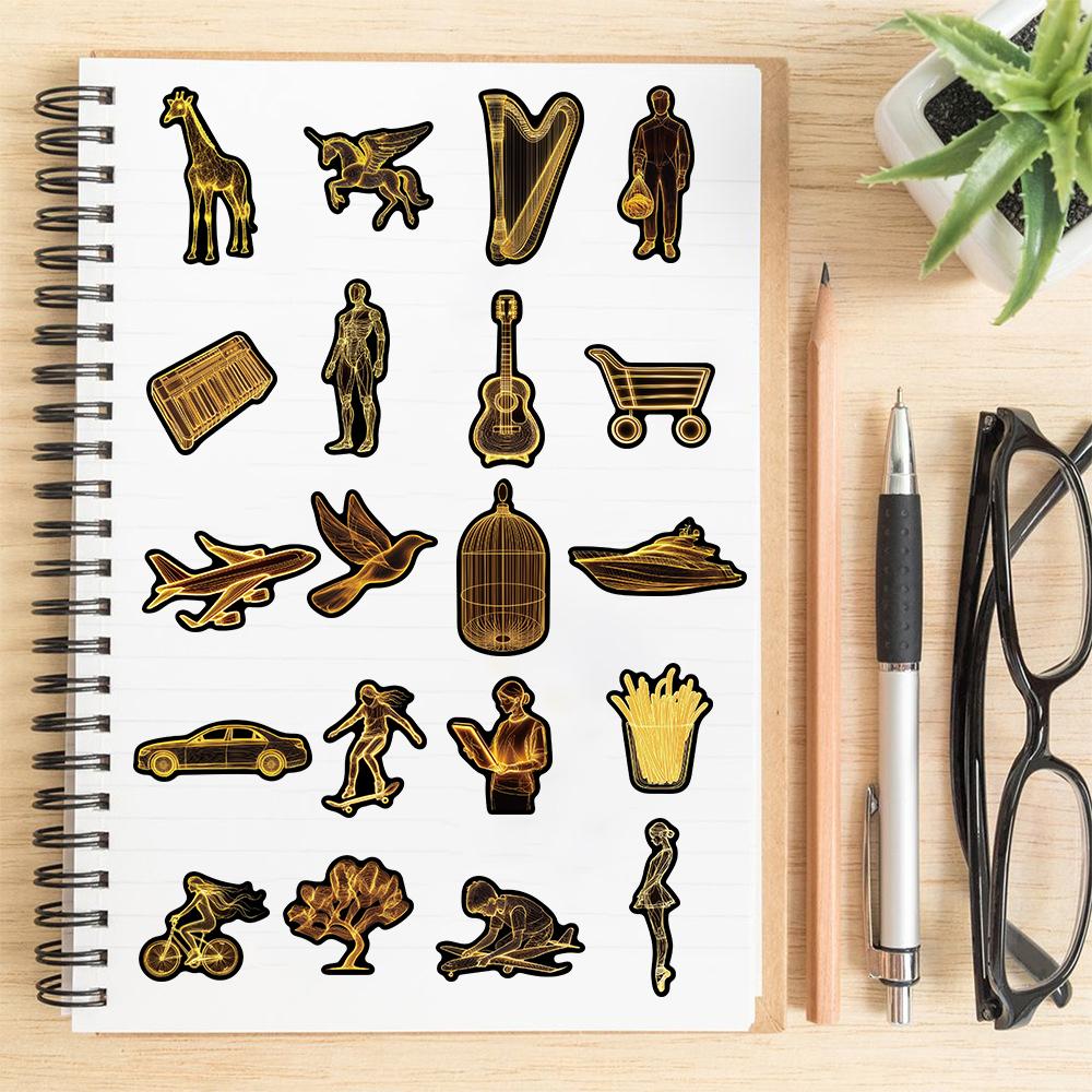 50/100PCS Luminous Celestial Art Stickers Notebook Phone Laptop Luggage Waterproof Gift Notebooks Cases Stationery Phone Sticker