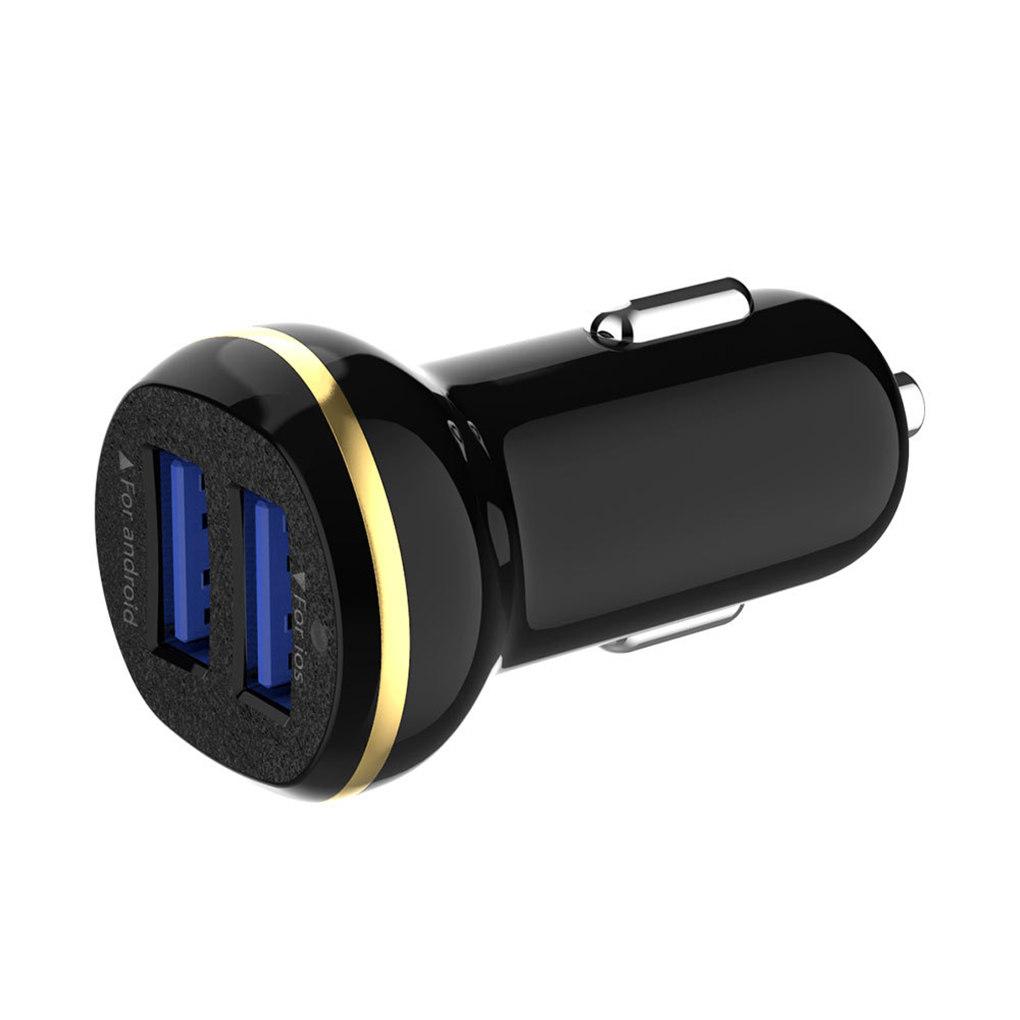 Ładowarka Samochodowa Szybka 3.1A Podwójna USB Adapter Zasilania Mini LED Auto Ładowarka do Telefonu Komórkowego, Biała
