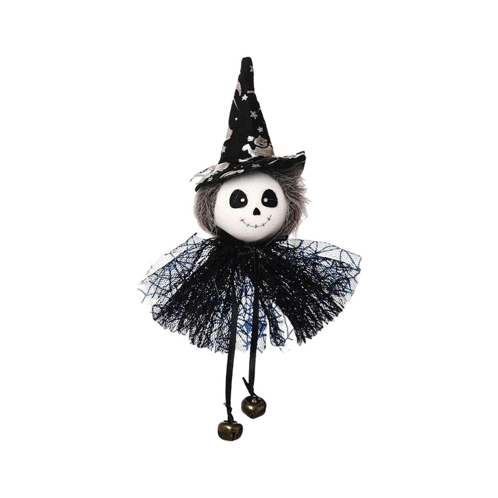 Halloween Hanging Skeleton Ornaments,Witch Hat And Bells Handmade Decorations Halloween Party Household Ornaments